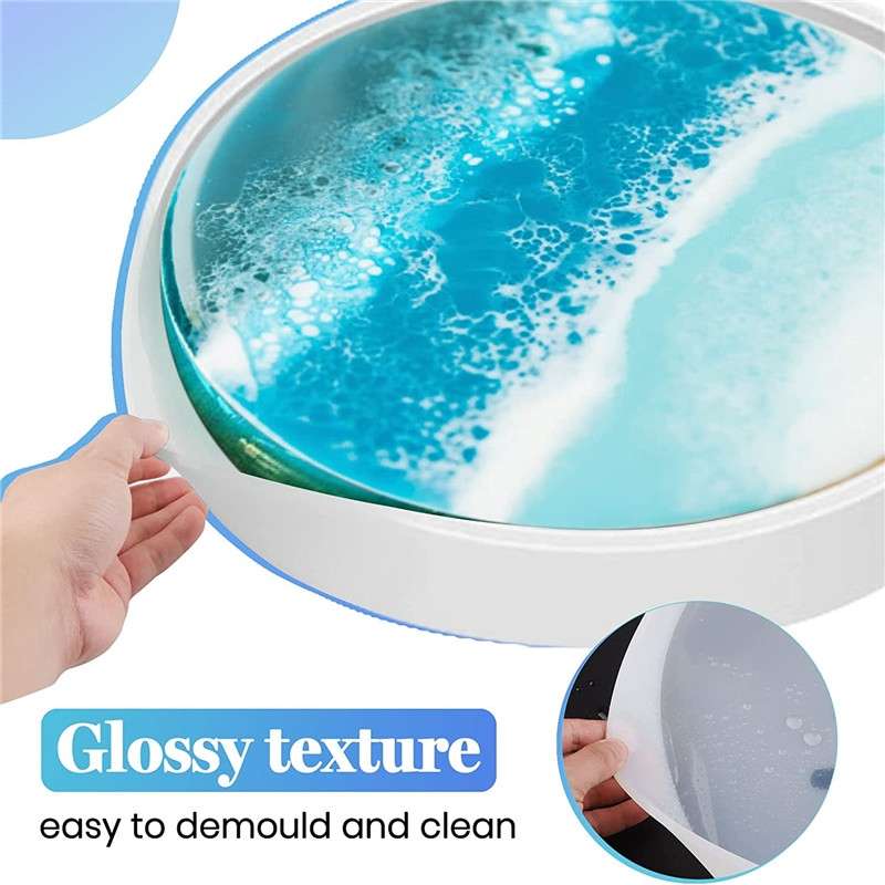 DIY Crystal Drip Rubber Round Table Mold Quicksand Table Silicone Mold 35cm Round Table Mold