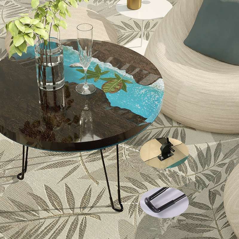 DIY Crystal Drip Rubber Round Table Mold Quicksand Table Silicone Mold Table Legs High 32cmx3