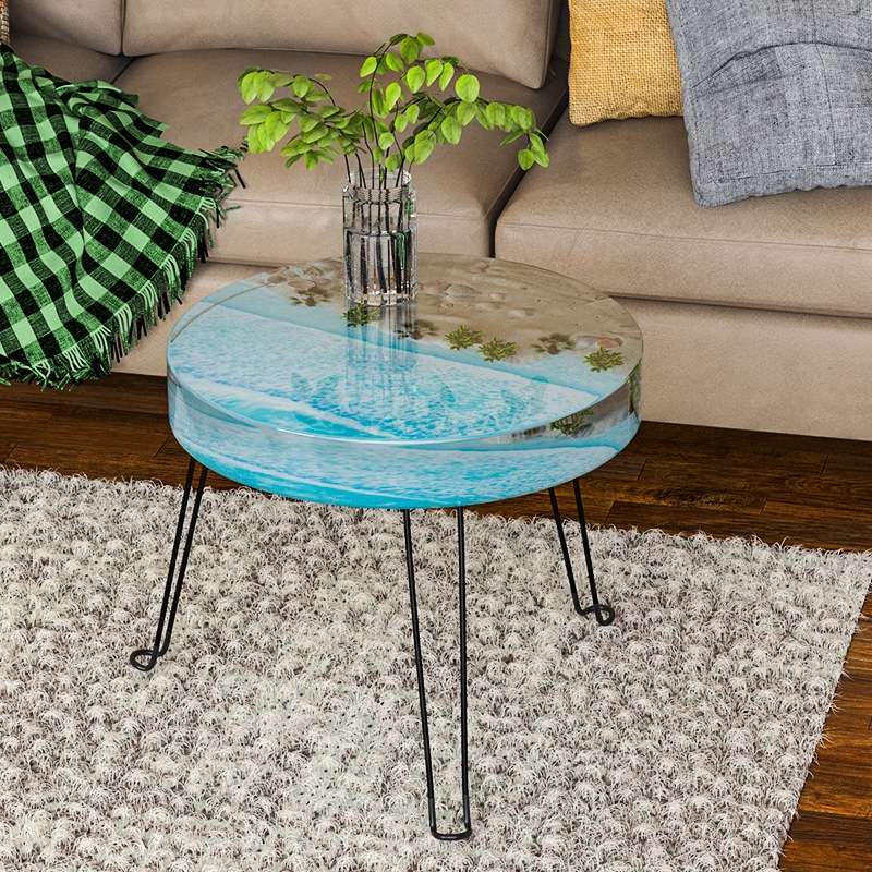 DIY Crystal Drip Rubber Round Table Mold Quicksand Table Silicone Mold Table Legs High 32cmx3