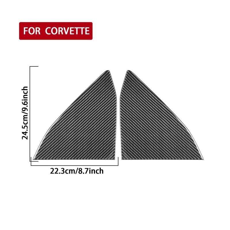 For Chevrolet Corvette C8 2pcs /Set Rear Triangle Window Decoration Sticker(Black)
