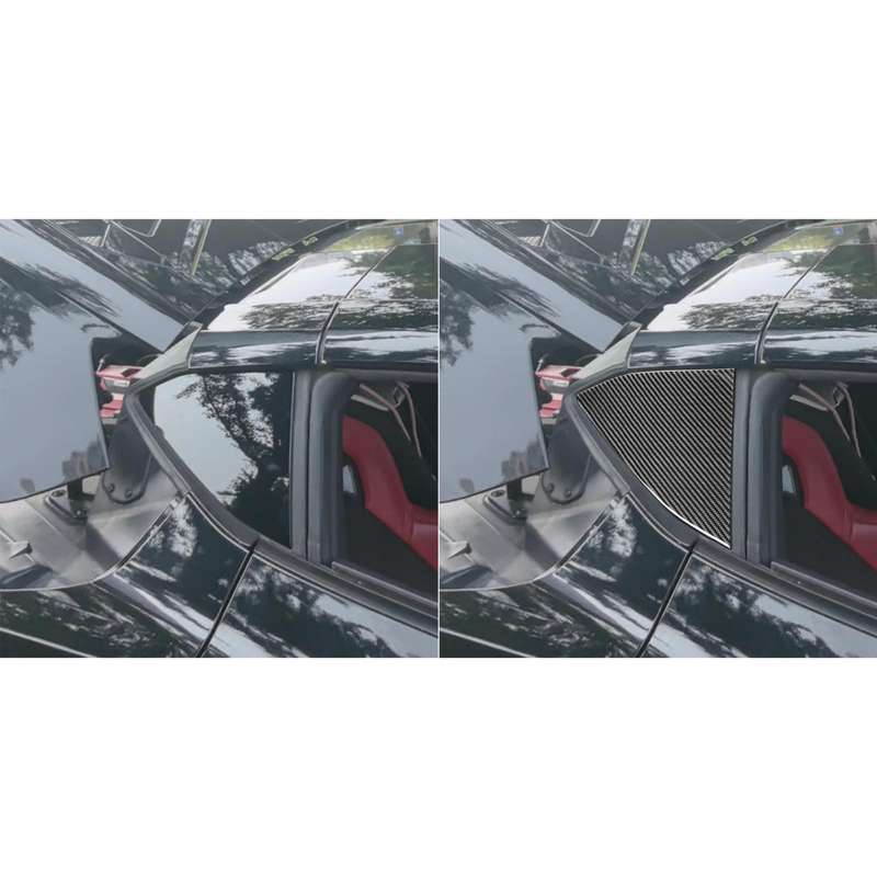 For Chevrolet Corvette C8 2pcs /Set Rear Triangle Window Decoration Sticker(Black)