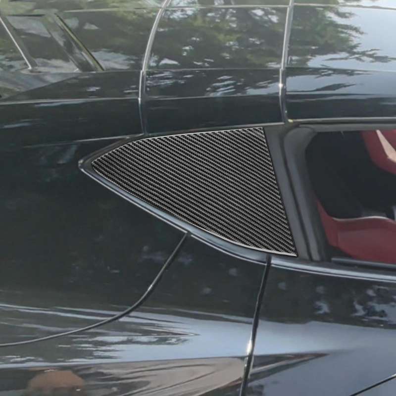 For Chevrolet Corvette C8 2pcs /Set Rear Triangle Window Decoration Sticker(Black)