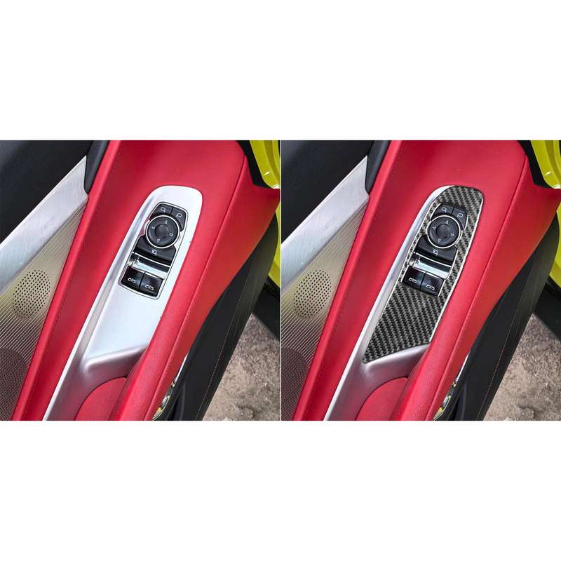 For Chevrolet Corvette C8 2pcs /Set Left-Hand Drive Lift Button Decorative Sticker(Black)