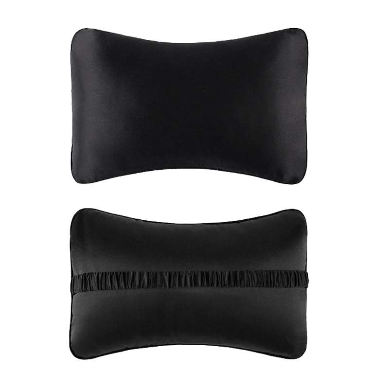 TZ19 Silk Car Head Pillow Car Memory Foam Comfort Lumbar Support(Black)