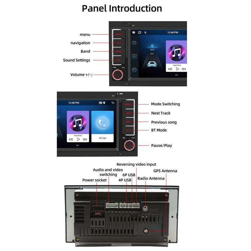 For Volkswagen Touareg 7 Inch GPS Navigation WIFI Car MP5, Memory: 1+32G