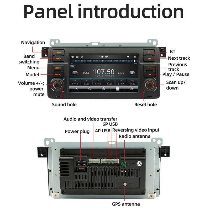 For BMW E46 7 Inch GPS Navigation WIFI Car MP5, Memory: 2+64G