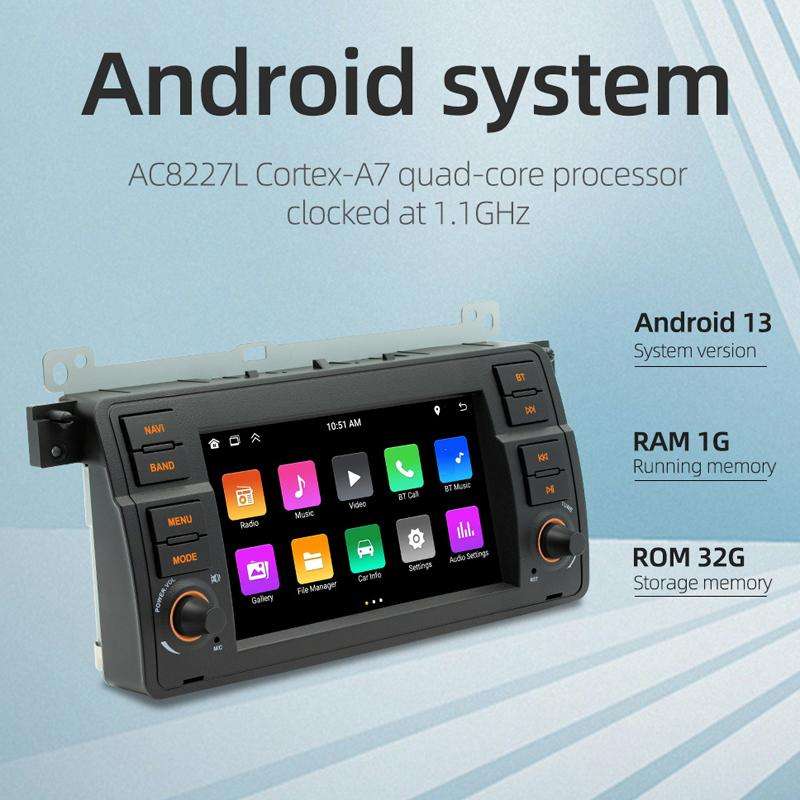 For BMW E46 7 Inch GPS Navigation WIFI Car MP5, Memory: 2+64G