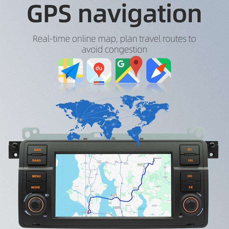 For BMW E46 7 Inch GPS Navigation WIFI Car MP5, Memory: 2+64G
