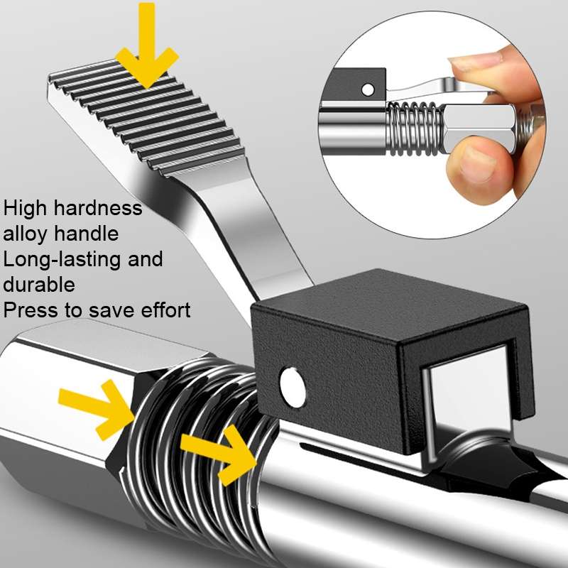PC002 Lock Clamp Type High Pressure Grease Nozzle, Style: Butter Mouth+10 Straight Heads