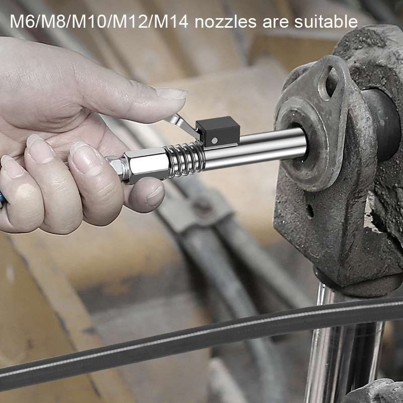 PC002 Lock Clamp Type High Pressure Grease Nozzle, Style: Butter Mouth+10 Straight Heads