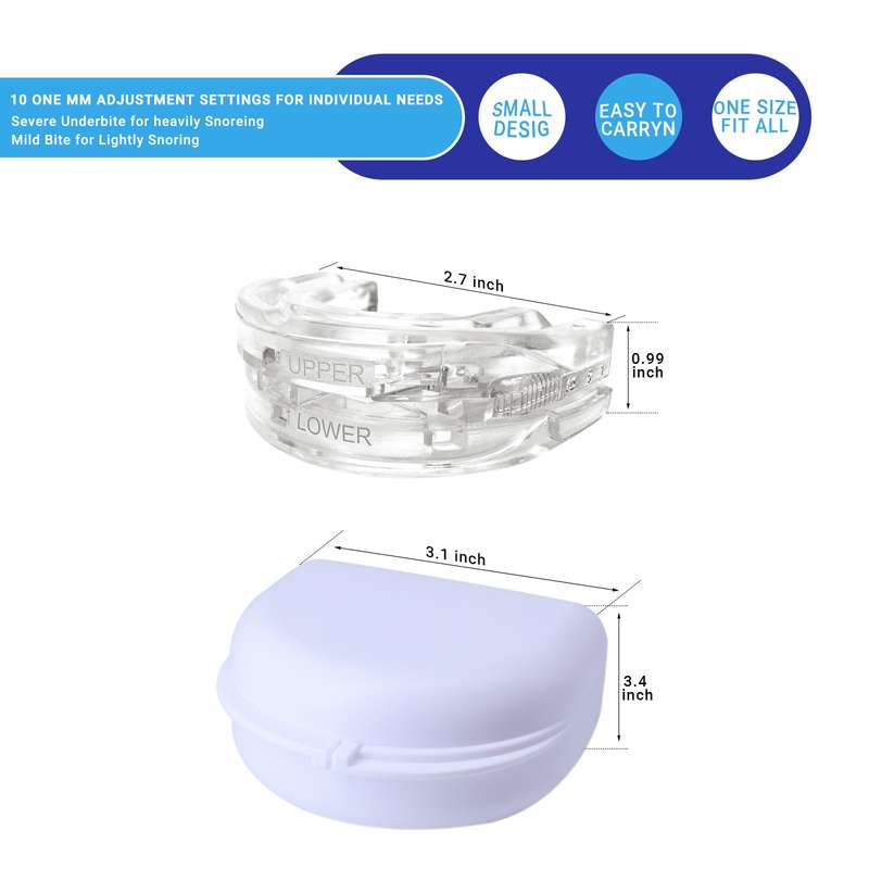 Dental Tray Adjustable Bite Sleep Aid Anti-Snoring Teeth Whitening Sports Braces(White)
