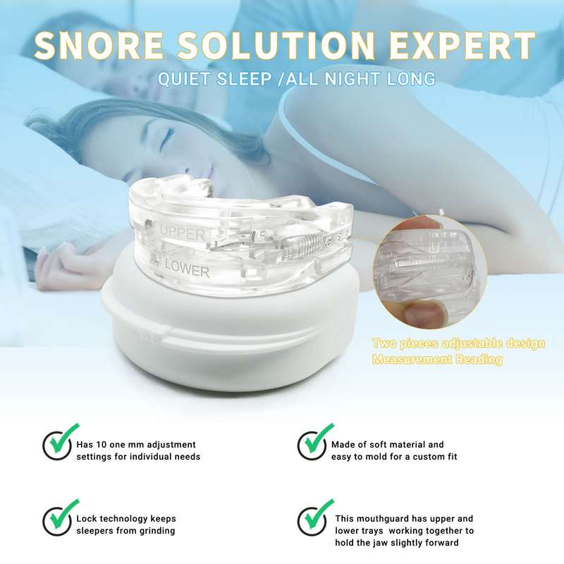 Dental Tray Adjustable Bite Sleep Aid Anti-Snoring Teeth Whitening Sports Braces(White)