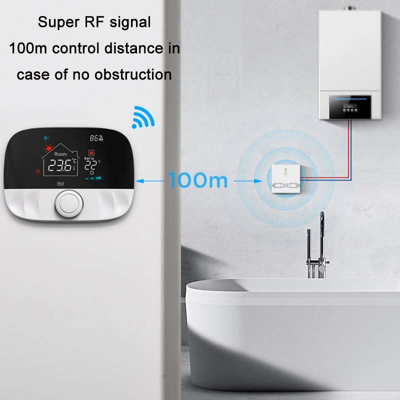 WiFi Wireless Water Heating Gas Boiler Thermostat(White)