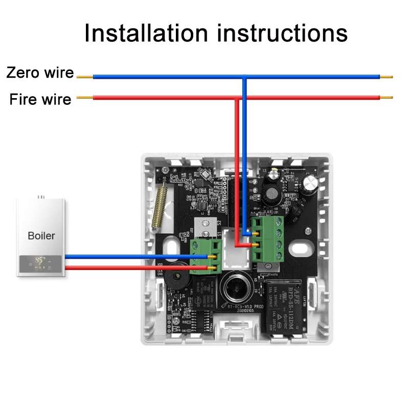 WiFi Wireless Water Heating Gas Boiler Thermostat(White)
