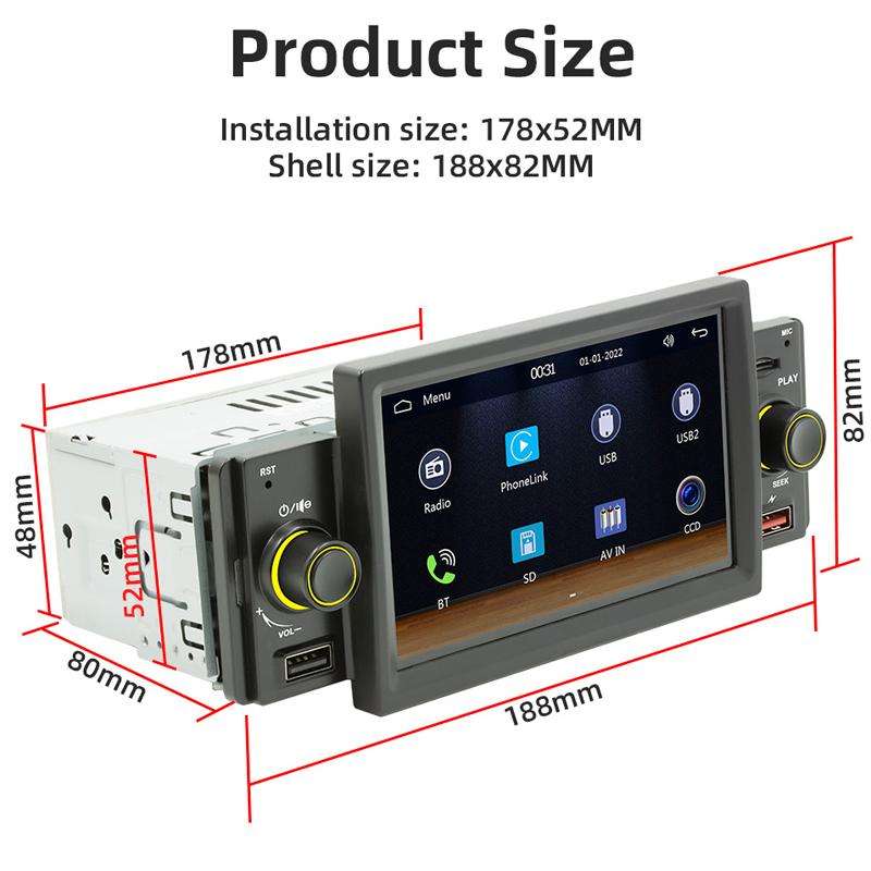 5 inch Bluetooth AUX Mobile Phone Interconnection USB Interface Car MP5(151W)
