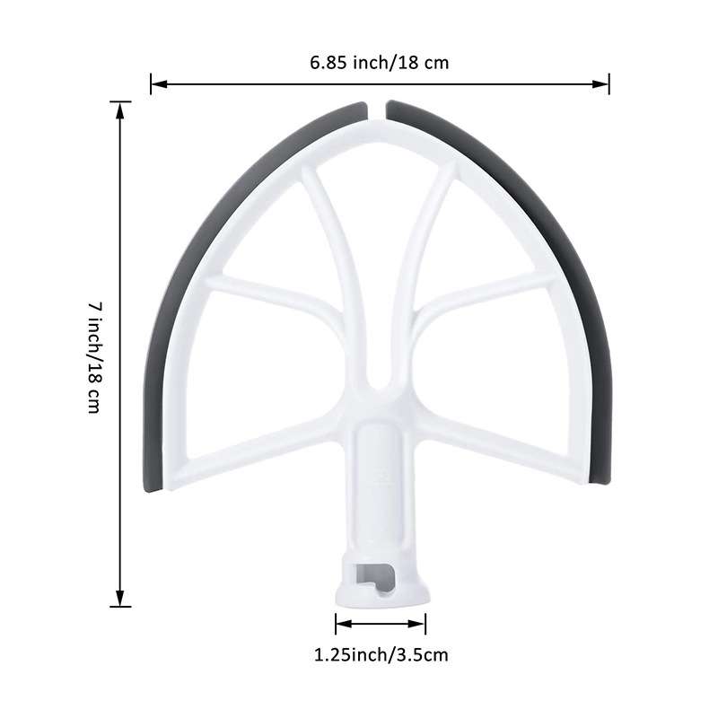 KA-6B For KitchenAid 6-Quart Bowl Lift Stand Mixer Plastic Flat Beater Paddle with Silicone Edges