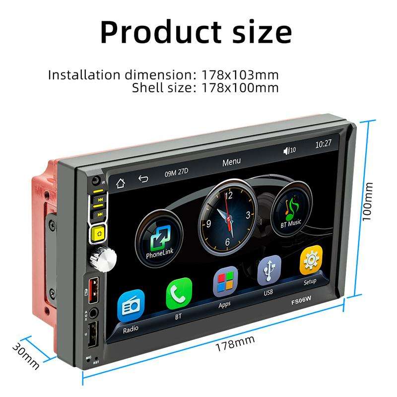 7 Inch Wireless CarPlay Mobile Phone Interconnection Car MP5(FS06W)
