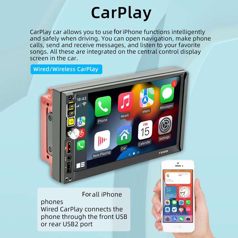7 Inch Wireless CarPlay Mobile Phone Interconnection Car MP5(FS06W)