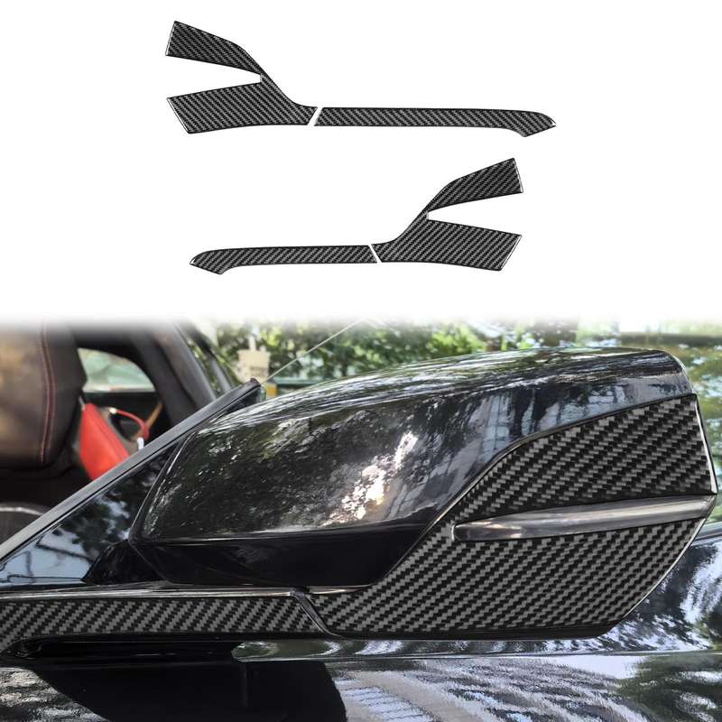 For Chevrolet Corvette C8 4pcs /Set Left-Hand Drive Rearview Mirror Anti-Scratch Stickers(Black)