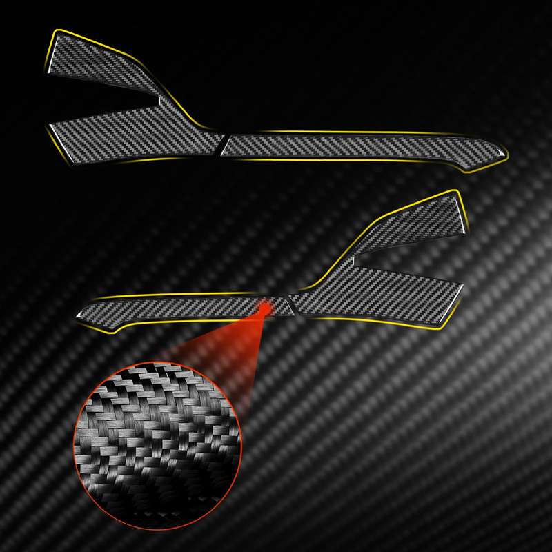 For Chevrolet Corvette C8 4pcs /Set Left-Hand Drive Rearview Mirror Anti-Scratch Stickers(Black)