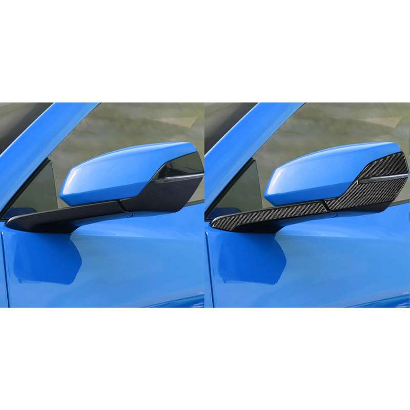 For Chevrolet Corvette C8 4pcs /Set Left-Hand Drive Rearview Mirror Anti-Scratch Stickers(Black)