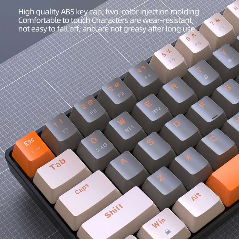 ZIYOU LANG K68 68 Keys Bluetooth Wireless Dual Model Mechanical Keyboard, Style: Red Shaft Version (