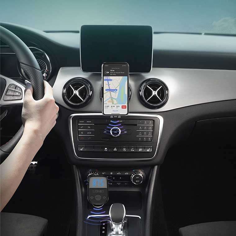 LDNIO C706Q QC3.0+AUTO-ID Car Bluetooth FM Music Digital Display Car Charger with Type-C/USB-C Cable