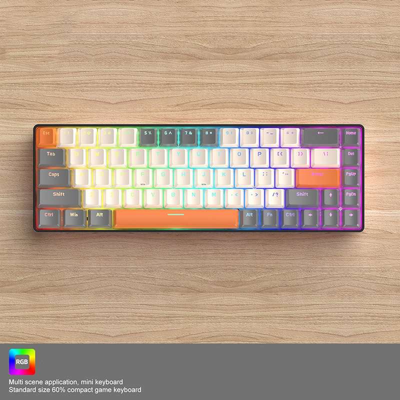 ZIYOU LANG T8 68 Keys RGB Gaming Mechanical Keyboard, Cable Length: 1.5m, Style: Micro Light Version