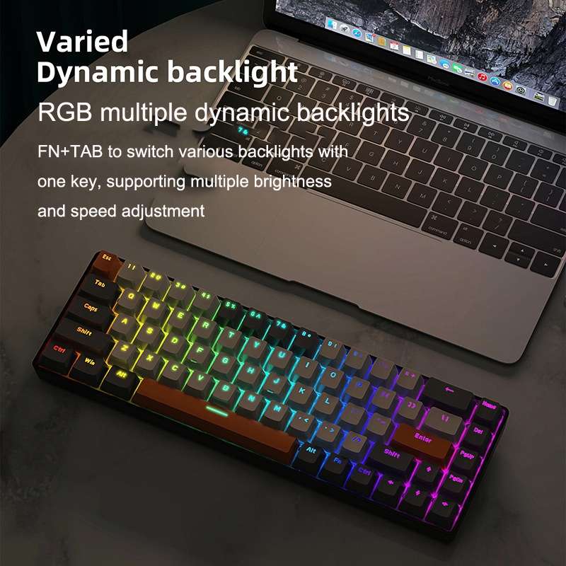 ZIYOU LANG T8 68 Keys RGB Gaming Mechanical Keyboard, Cable Length: 1.5m, Style: Micro Light Version