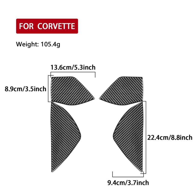 For Chevrolet Corvette C8 4pcs /Set Front Slot Decoration Sticker(Black)