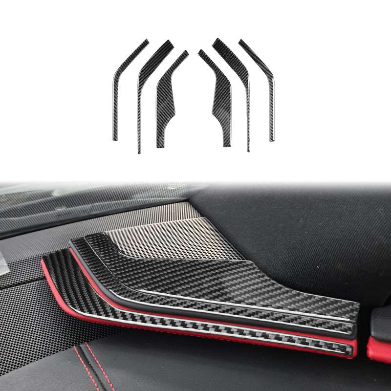 For Chevrolet Corvette C8 6pcs /Set Inner A-Pillar Speaker Sticker(Black)