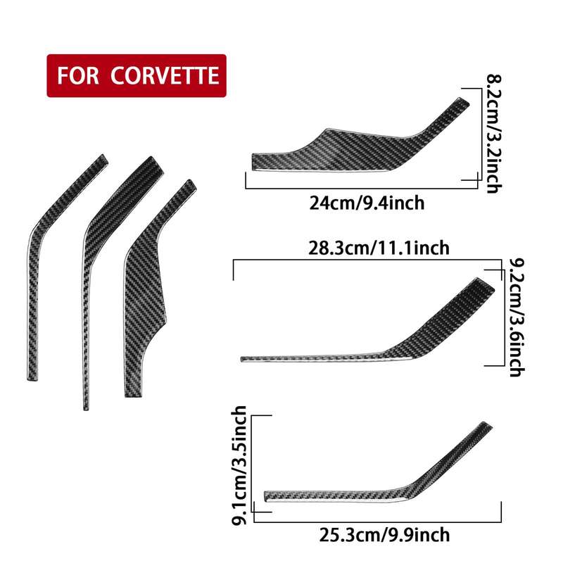 For Chevrolet Corvette C8 6pcs /Set Inner A-Pillar Speaker Sticker(Black)