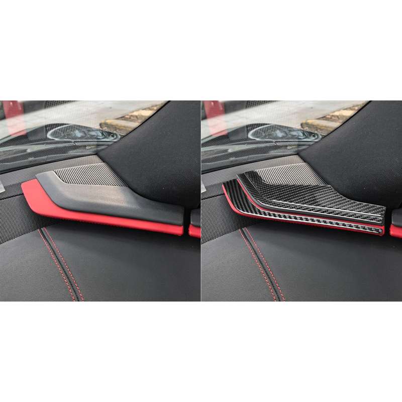 For Chevrolet Corvette C8 6pcs /Set Inner A-Pillar Speaker Sticker(Black)