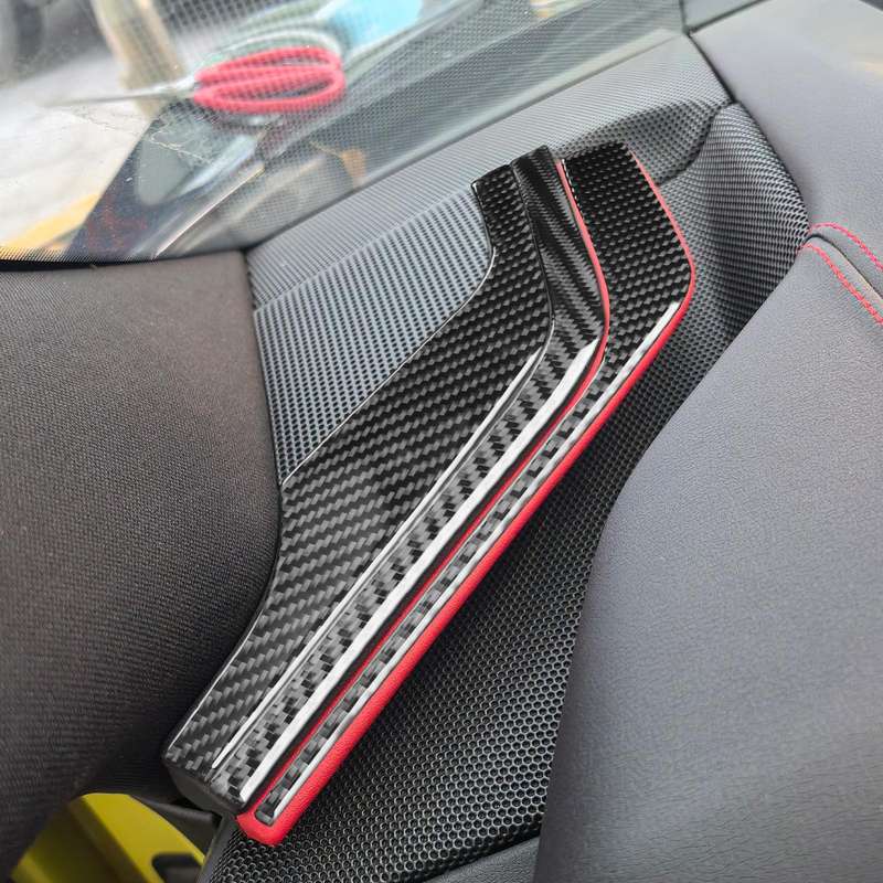 For Chevrolet Corvette C8 6pcs /Set Inner A-Pillar Speaker Sticker(Black)