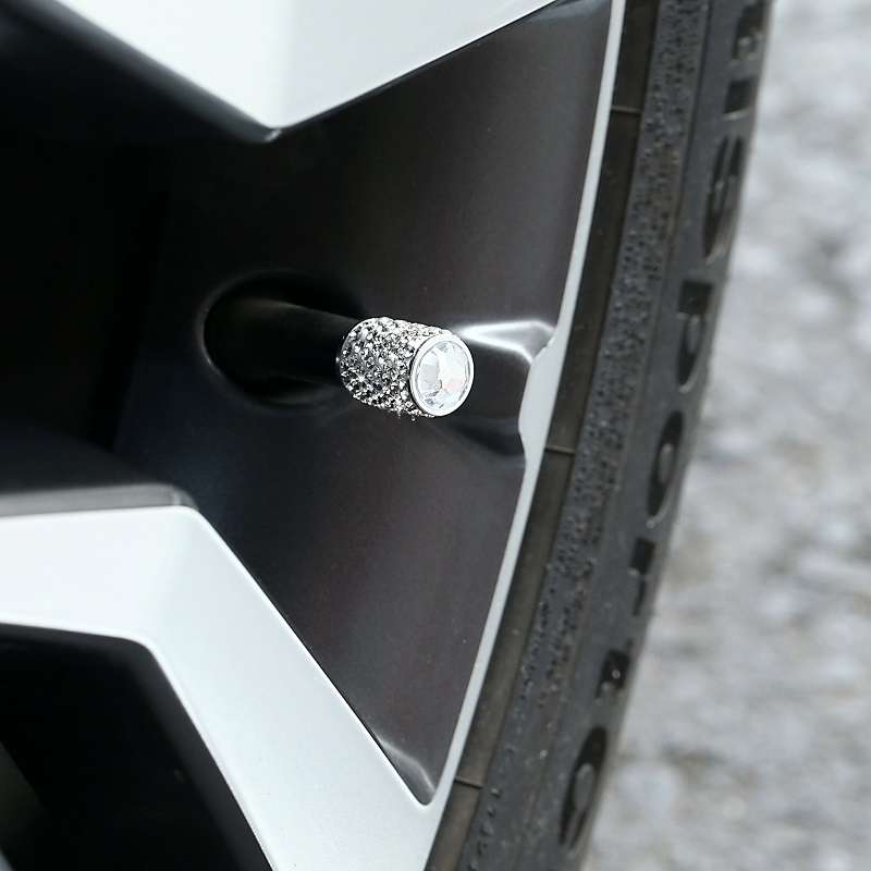Car Tyre Aluminium Full Diamond Valve Cap With Seal(AB)