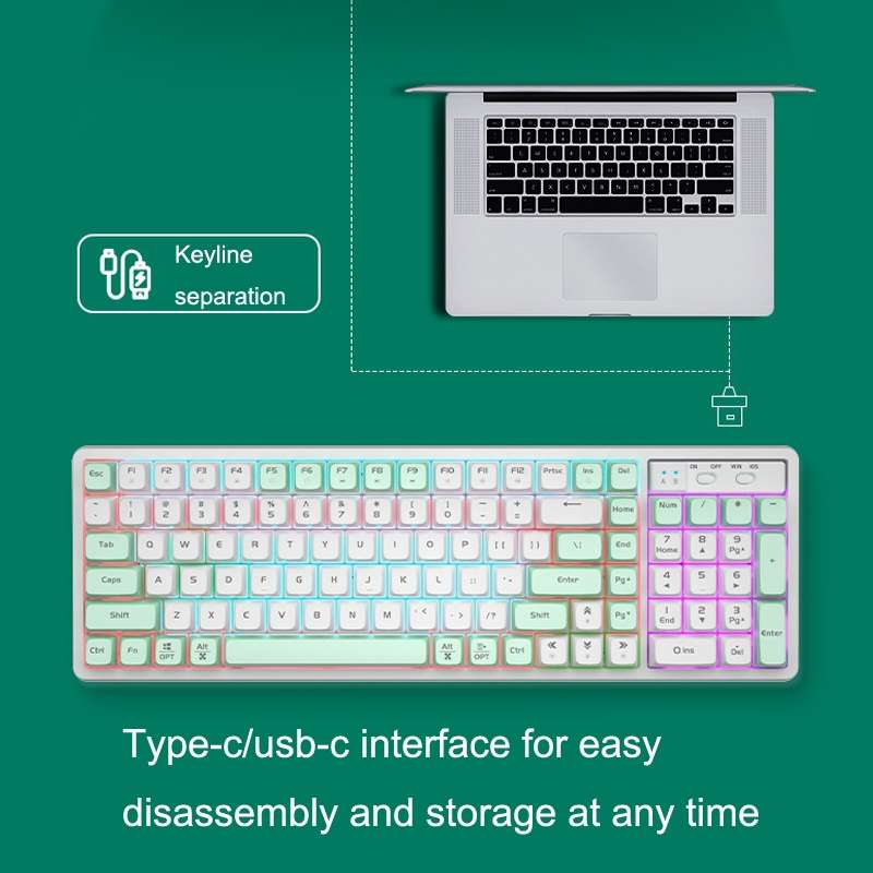 LANGTU GK102 102 Keys Hot Plugs Mechanical Wired Keyboard. Cable Length: 1.63m, Style: Red Shaft (Be