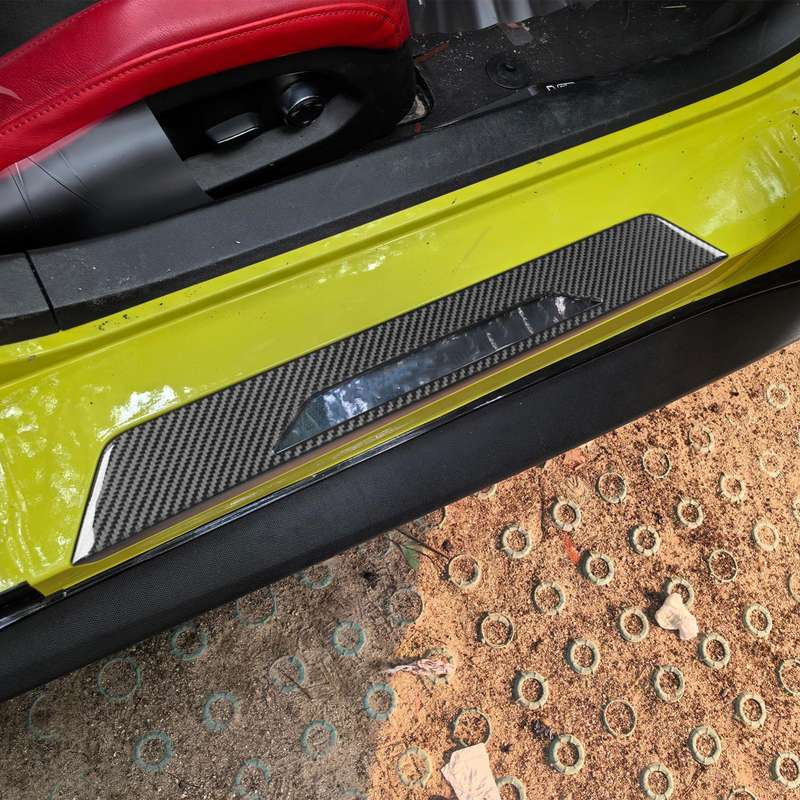 For Chevrolet Corvette C8 2pcs /Set Door Sill Decorative Sticker(Black)