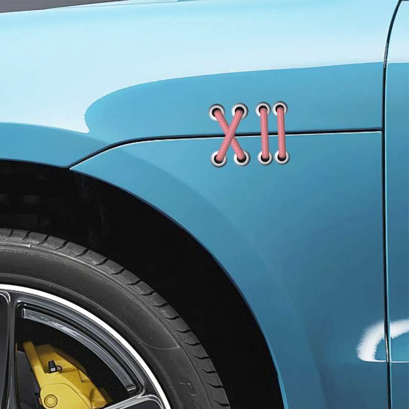 10pcs Shoelace Car Sticker Body Cover Up Scratch Patch Sticker(Red Horizontal)