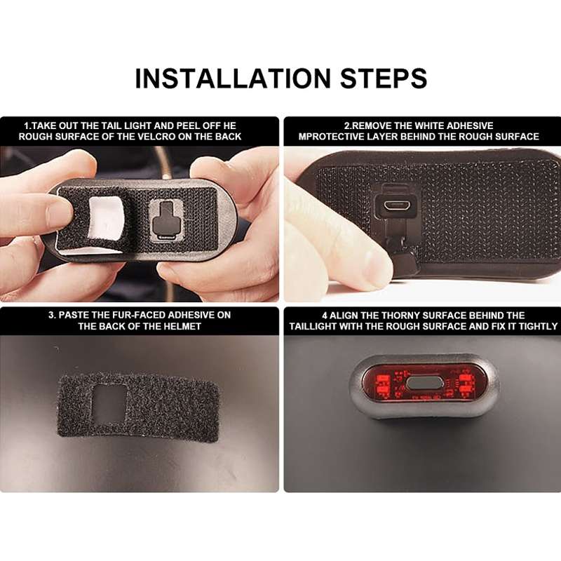 Motorbike Helmet Warning Light USB Rechargeable Waterproof Tail Light, Specification: 4 Beads