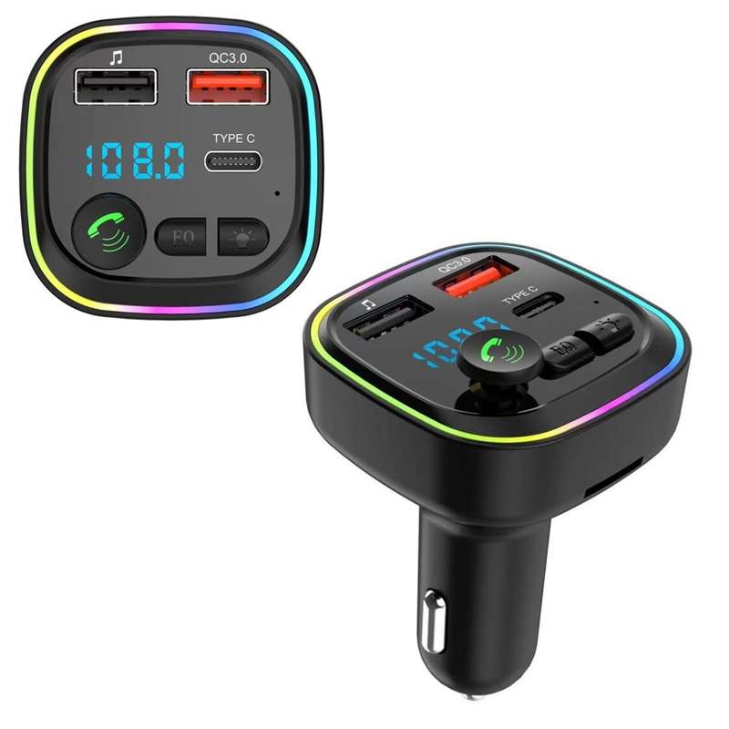P4-QC3.0 Car MP3 Bluetooth Hands-free Player Car FM Transmitter