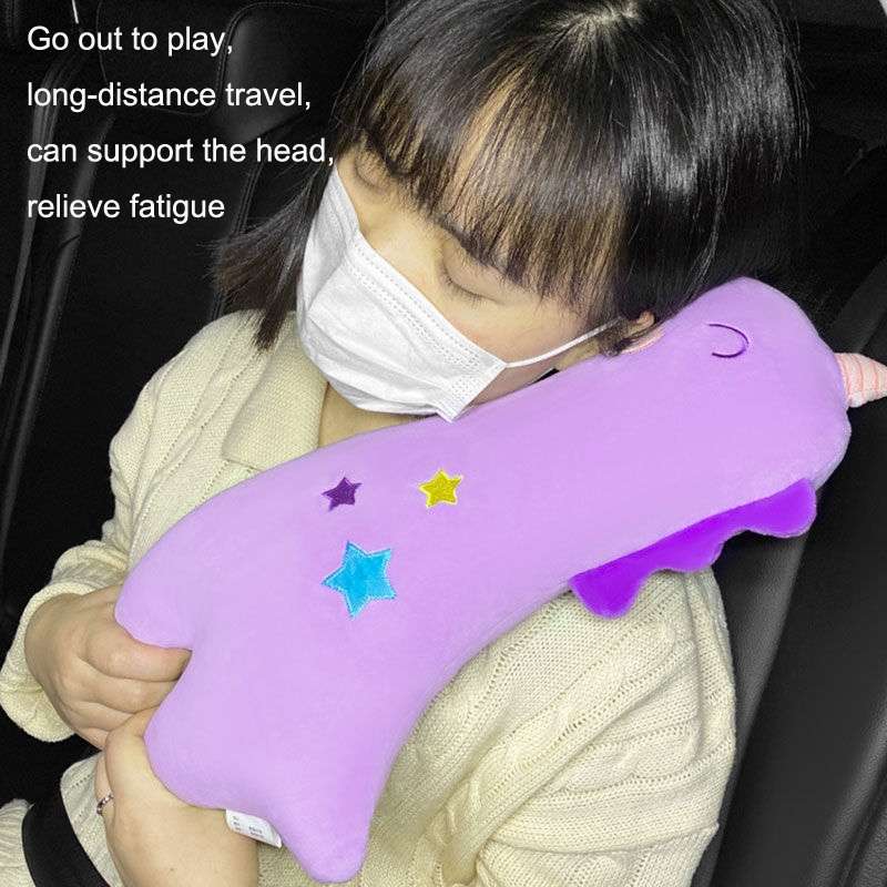 Car Seat Belt Pillow Shoulder Cover Cartoon Insurance Belt(Purple)