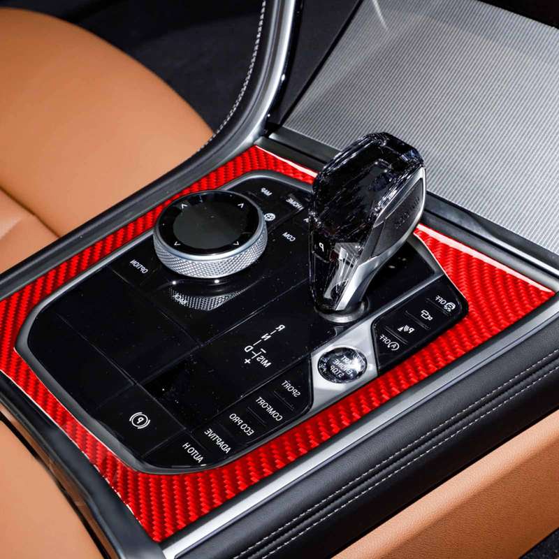 For 2019-2024 BMW 8 Series G14 Right-Hand Drive Central Control Shift Panel Frame Sticker(Red)