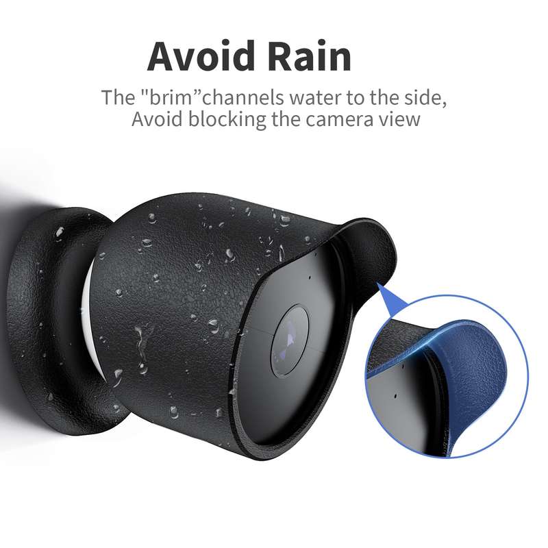 For Google Nest Camera Outdoor Silicone Water-Resistant Protective Cover(Black)