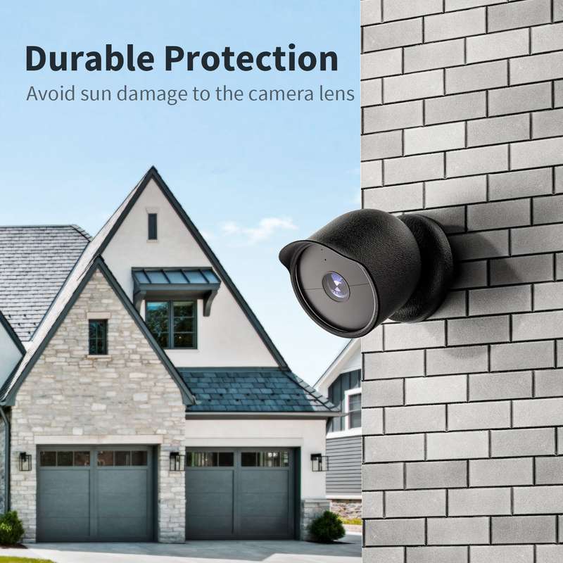 For Google Nest Camera Outdoor Silicone Water-Resistant Protective Cover(Black)
