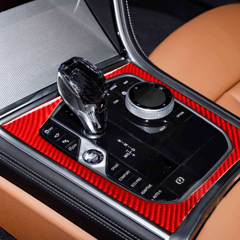 For 2019-2024 BMW 8 Series G14 Left-Hand Drive Central Control Shift Panel Frame Sticker(Black)
