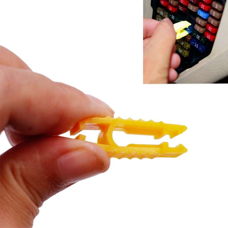 Car Fuse Cartridge Puller Tweezers(Yellow)