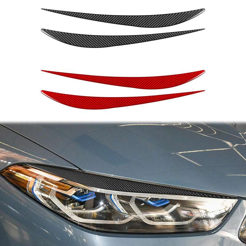 For 2019-2024 BMW 8 Series G14 2pcs /Set Universal Headlight Eyebrow Sticker(Red)