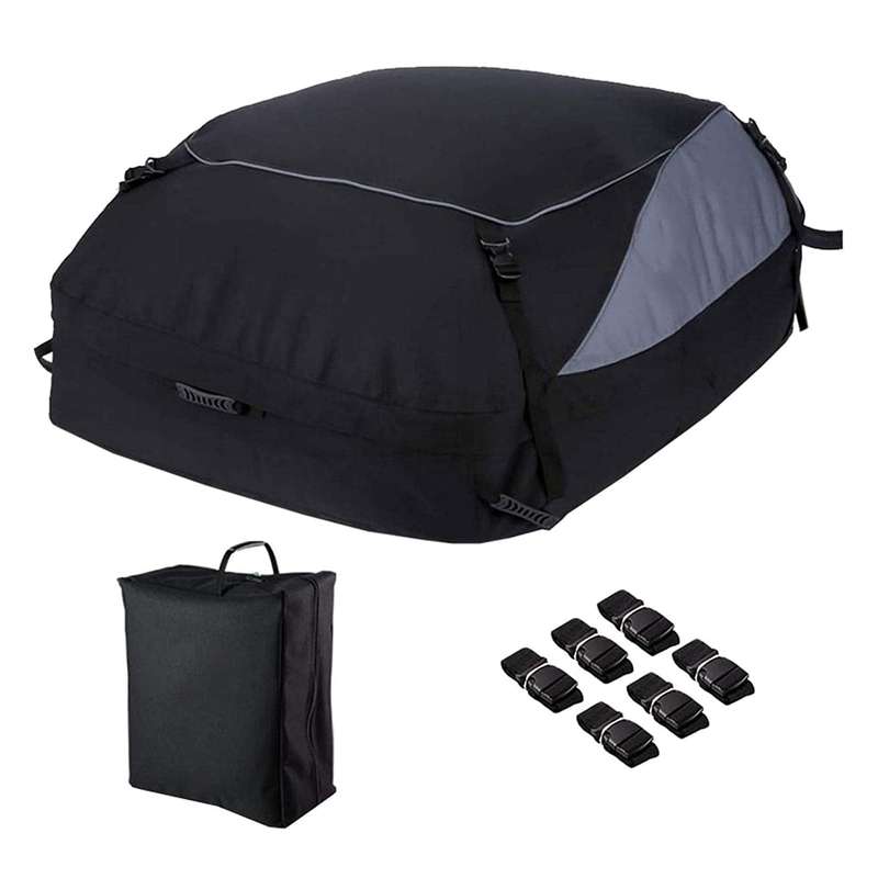600D Oxford Cloth Car Luggage Bag Outdoor SUV Foldable Roof Bag, Size: S: 105 × 90 × 45cm(Black...