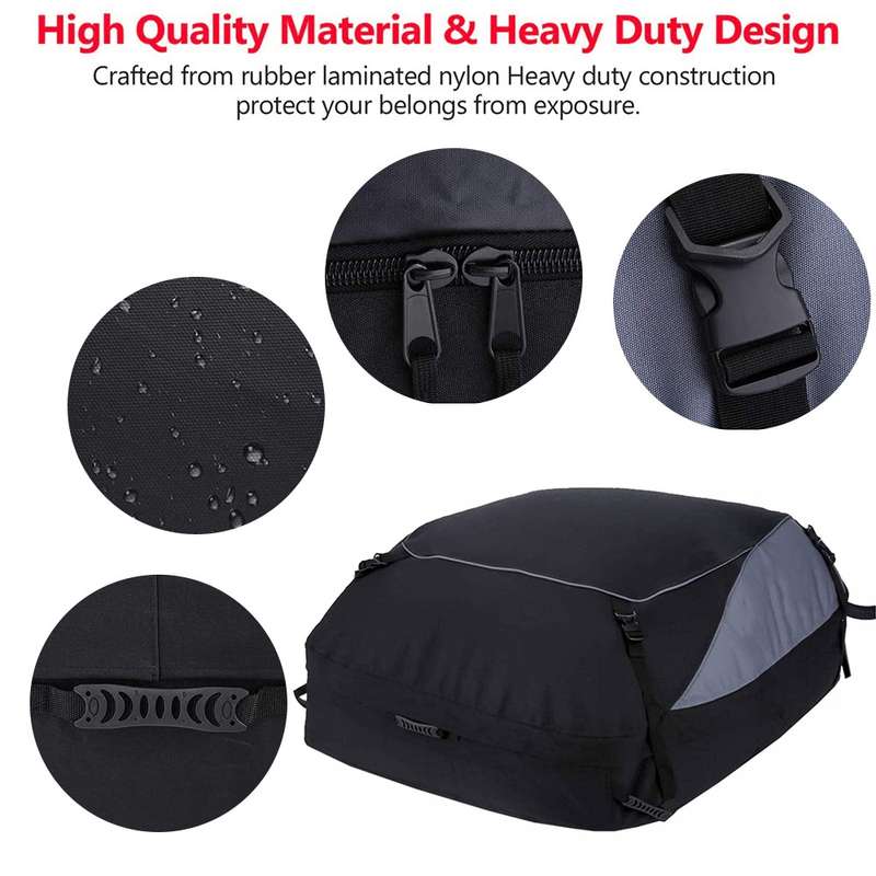 600D Oxford Cloth Car Luggage Bag Outdoor SUV Foldable Roof Bag, Size: S: 105 × 90 × 45cm(Black...