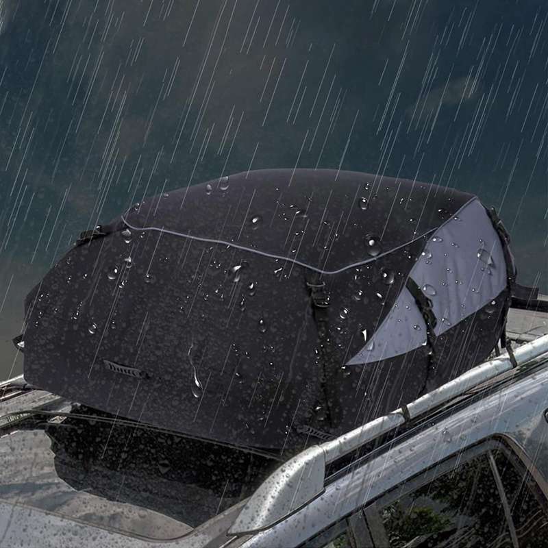 600D Oxford Cloth Car Luggage Bag Outdoor SUV Foldable Roof Bag, Size: L: 160 x 110 x 45cm(Black+Gra